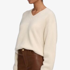 Frame Denim Cashmere V Neck Sweater Cream